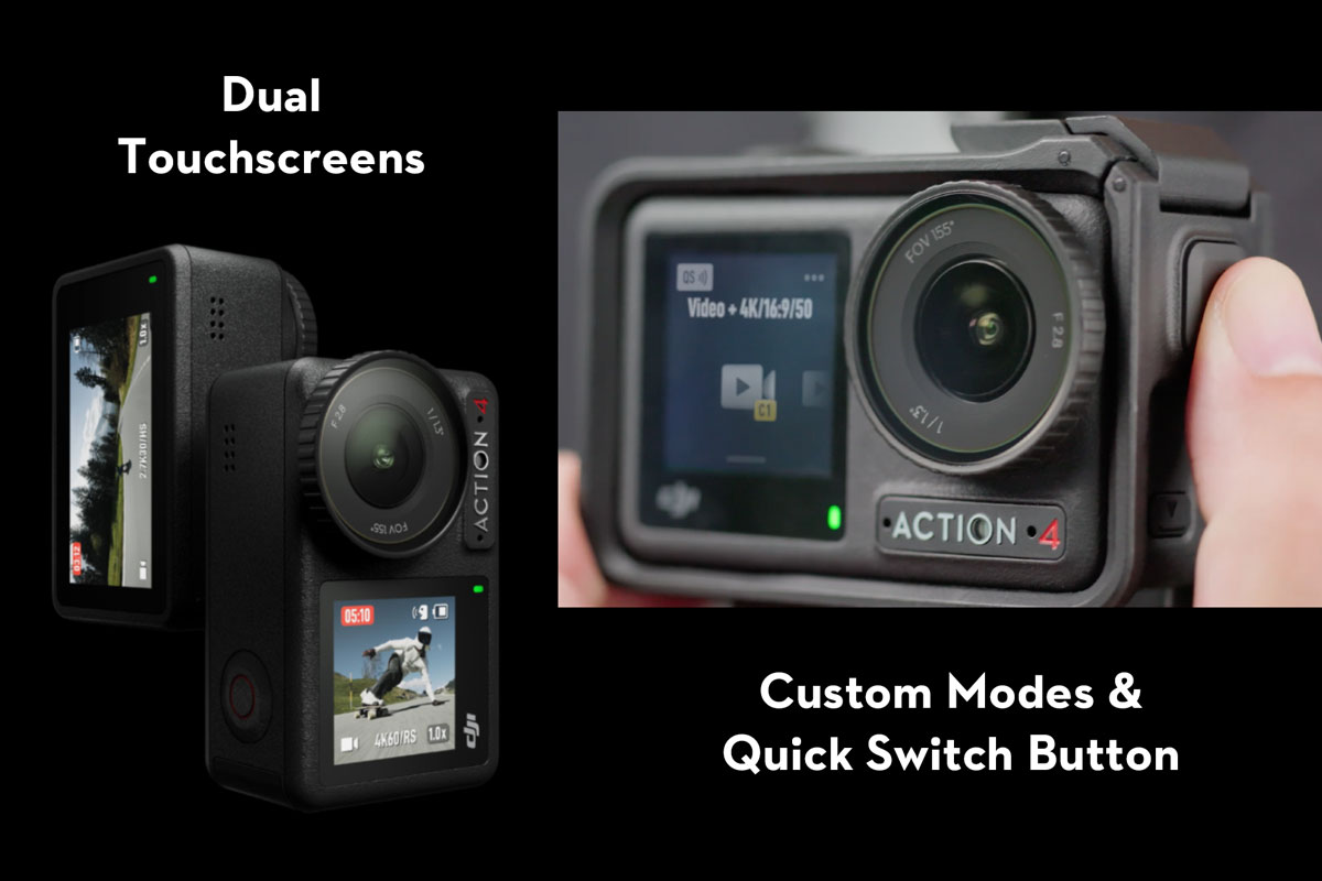 DJI Action 4 Descriptions - Dual Touchscreens