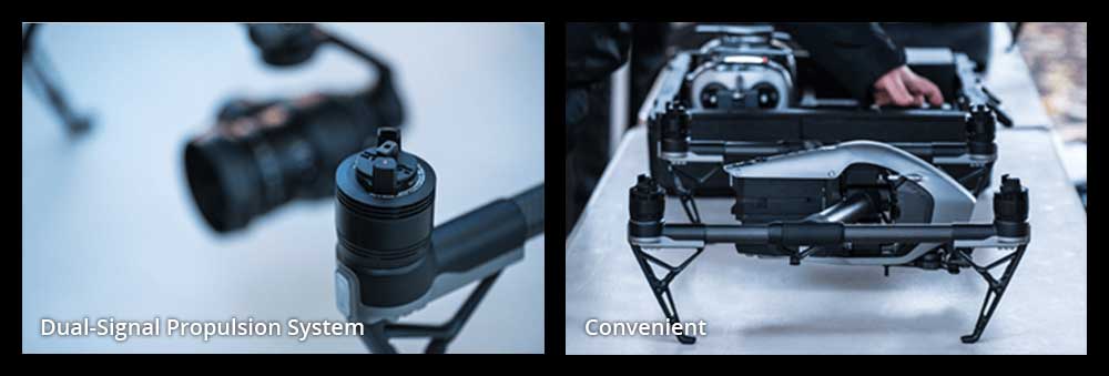 DJI Inspire 2 Dual Signal Propulsion System and Convenient to Carry and Use
