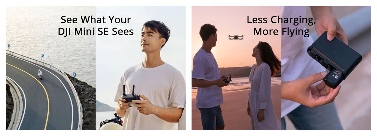 DJI Mini SE Descriptions - Remote Controller and Extended Flight Time
