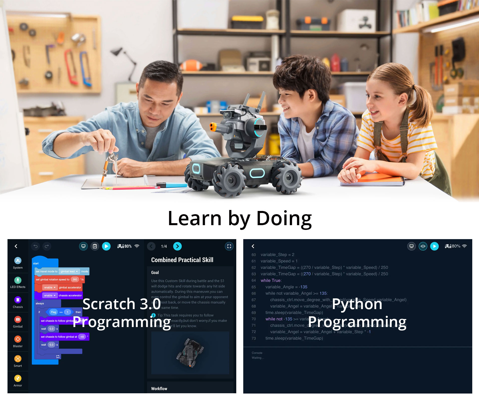 DJI RoboMaster S1 Learn by Doing with Scratch & Python Programming Language