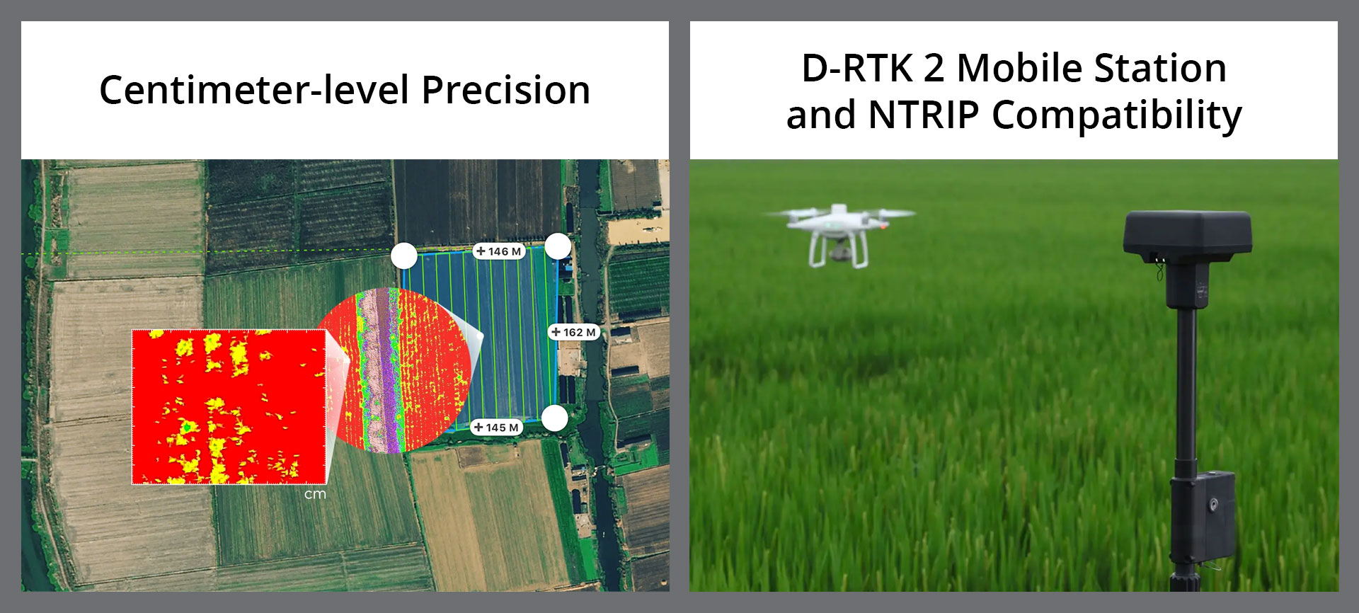 DJI P4 Multispectral Centimeter-level Precision and D-RTK 2 Mobile Station with NTRIP Compatibility
