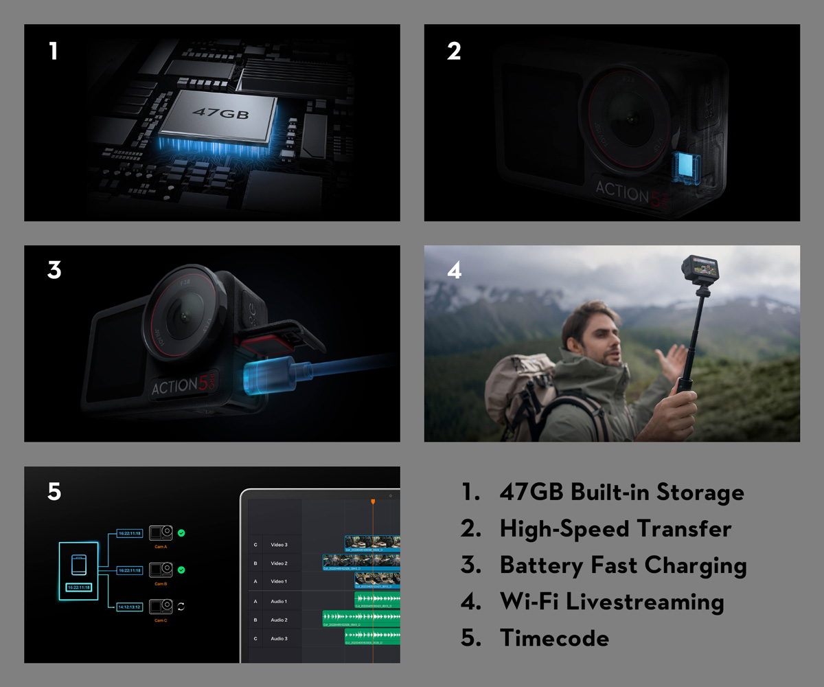 DJI Osmo Action 5 Pro Descriptions - Practical Features, Enhanced Performance